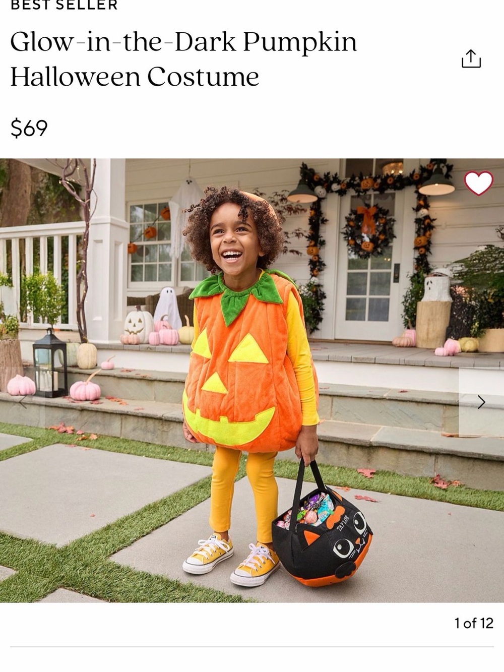 Glow-in-the-Dark Pumpkin Kids Costume - Pottery Barn